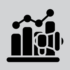 Sales analysis icon in solid style, use for website mobile app presentation