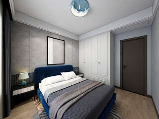 3D rendering, modern design style bedroom
