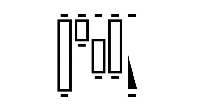 waterfall chart line icon animation