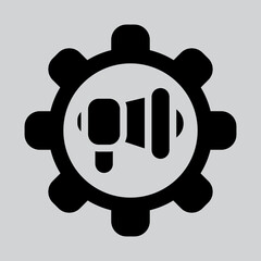 Marketing Setting icon in solid style, use for website mobile app presentation