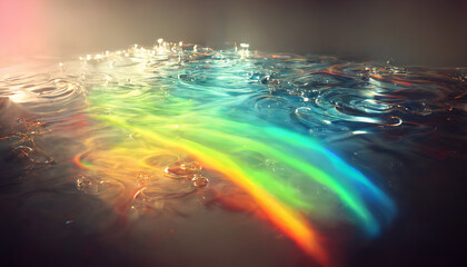rainbow water background with Generative AI