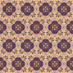 Crystal Floral Seamless Pattern Background Nature Plant Aboriginal Damask Art