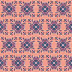 Fototapeta premium Crystal Floral Seamless Pattern Background Nature Plant Aboriginal Damask Art