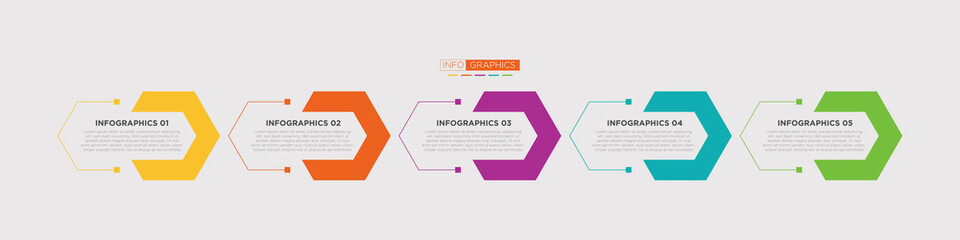 Business infographics timeline  design template with 5 step and option information. Premium vector with editable sign or symbol. Eps10 vector
