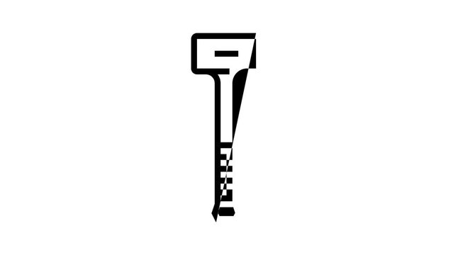 dead blow hammer tool line icon animation