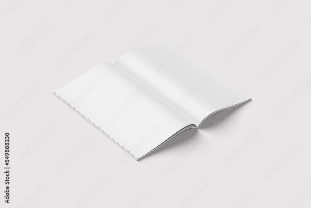 Wall mural Realistic A4 opened magazine mockup blank 