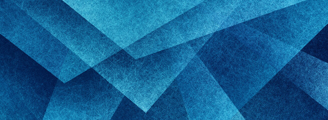 Fototapeta na wymiar modern abstract blue background texture with layers of white transparent material in triangle diamond and squares shapes in random geometric pattern with grunge texture design
