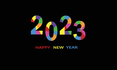 2023 new year template with bright colorful sale 