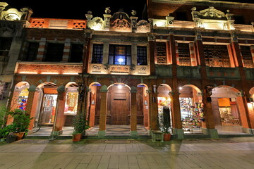 The building of Sanxia Old Street next to Qingshui Zushi Master Temple in new taipei city, taiwan
