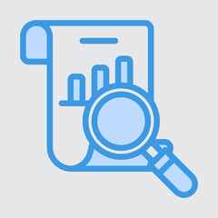 Sales report icon in blue style, use for website mobile app presentation