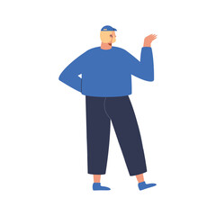 blond man back position