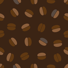 seamless pattern of coffee beans for coffee shop background. decoration cafe, place to eat and culinary events. for a coffee themed greeting card. for coffee-themed fabric motifs 