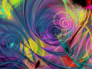 blue and purple abstract fractal background 3d rendering illustration