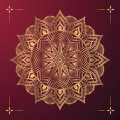 Luxury mandala background with golden arabesque pattern Premium Vector