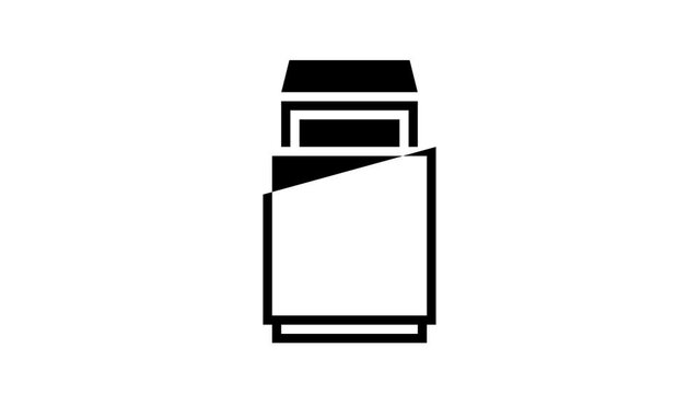 trash compactor line icon animation