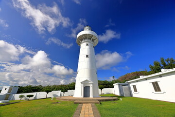 Fototapeta na wymiar Eluanbi lighthouse, a 19th-century lighthouse situated at Hengchun , Pingtung County, Taiwan