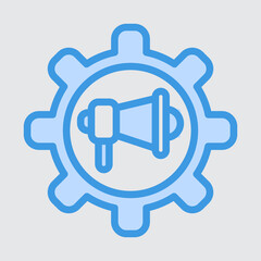 Marketing Setting icon in blue style, use for website mobile app presentation