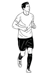 football player
hand drawn art Flat Vector illustration