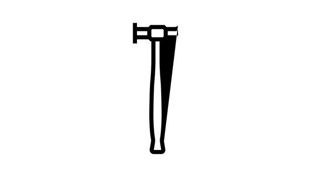 planishing hammer tool line icon animation