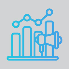 Sales analysis icon in gradient style, use for website mobile app presentation