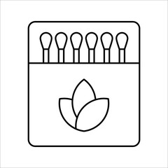 Cotton buds icon. Personal hygiene product for cleaning adult ears. Black simple vector illustration on white background.