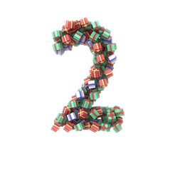 Present Themed Font - Number 2