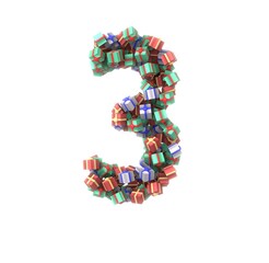 Present Themed Font - Number 3