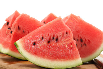 Slice of watermelon on white background 