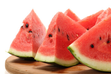 Slice of watermelon on white background 