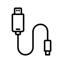 Black line icon for Usb