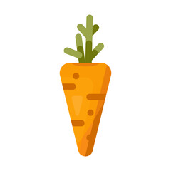 Colorful cartoon carrot icon for web and mobile applications. Vector illustration isolated on white background