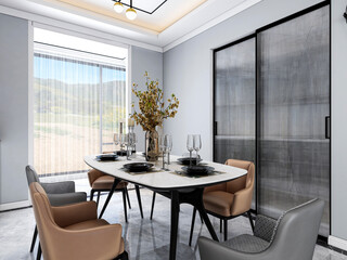 3D rendering, luxury style restaurant design