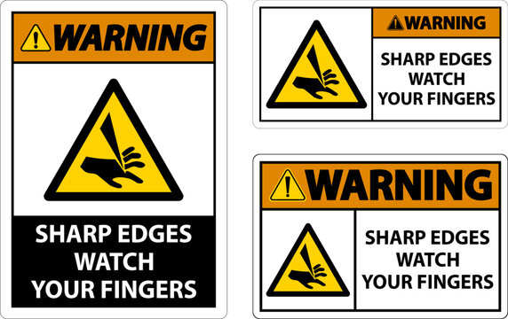 Warning Sharp Edges Watch Your Fingers On White Background