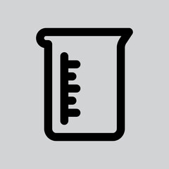 Beaker icon in line style about laboratory, use for website mobile app presentation