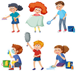 Kids cleaning at home set