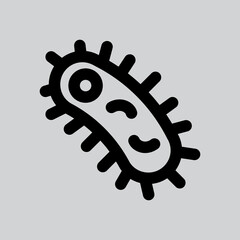 Bacteria icon in line style about laboratory, use for website mobile app presentation
