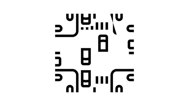 crossroad urban line icon animation