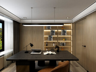 3D rendering, business office, study design