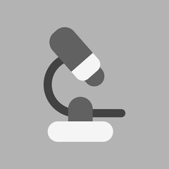 Microscope icon in flat style about laboratory, use for website mobile app presentation