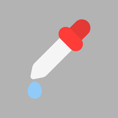Dropper icon in flat style about laboratory, use for website mobile app presentation