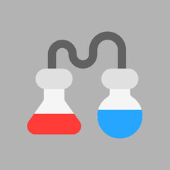 Distillation icon in flat style about laboratory, use for website mobile app presentation