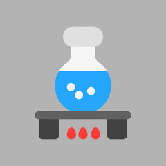 Bunsen burner icon in flat style about laboratory, use for website mobile app presentation