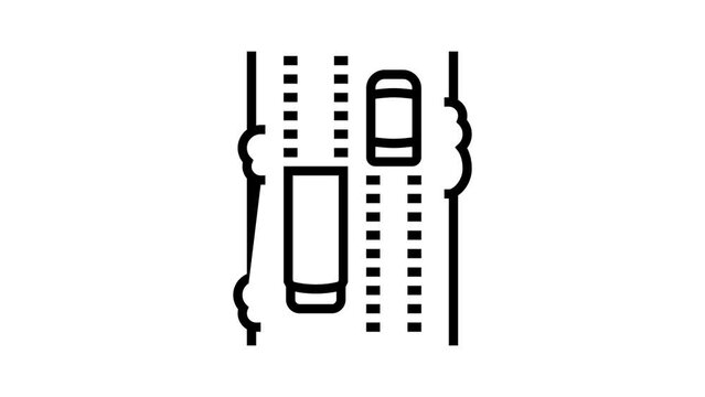earthen road line icon animation