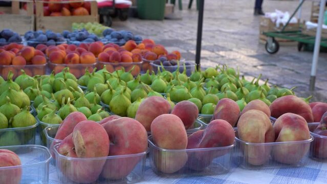A fruit market in the streets of Zara, Zadar in Croatia
