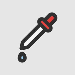 Dropper icon in filled line style about laboratory, use for website mobile app presentation