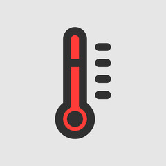 Thermometer icon in filled line style about laboratory, use for website mobile app presentation