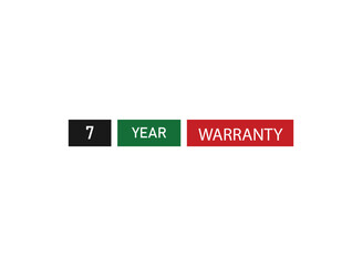 7 years warranty icon isolated on white background. vector illustrator.