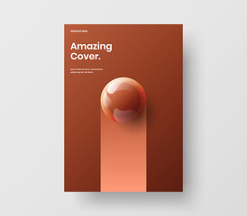 Isolated realistic spheres booklet concept. Unique company identity A4 design vector illustration.