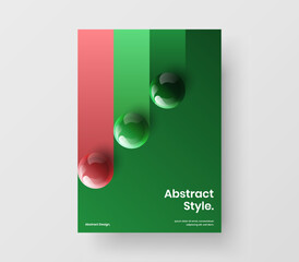 Bright 3D spheres company identity template. Amazing corporate brochure A4 vector design concept.