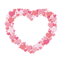 透過するかわいいピンクのツヤツヤハートのフレーム